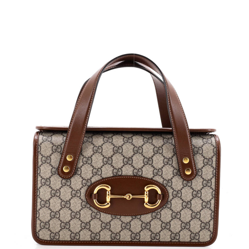 Gucci Small Horsebit 1955 Boston Bag GG Coated Canvas